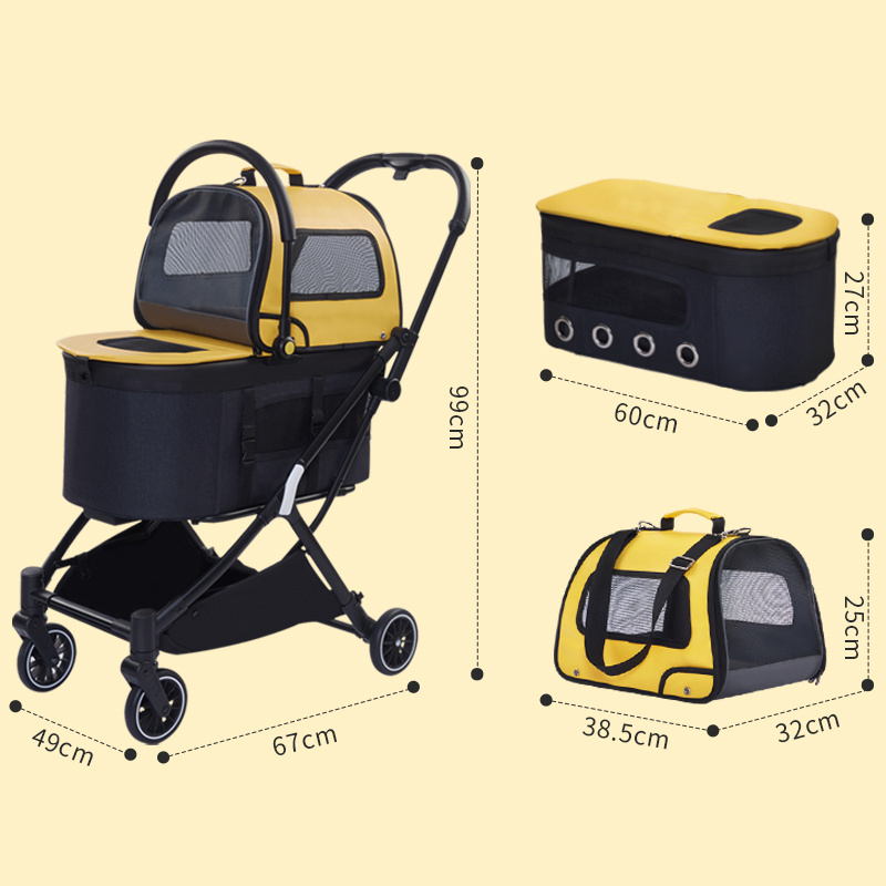 New Design Wholesale Walk Travel Pet Stroller High Quality Dog Cat Pet Carrier With Four Wheels