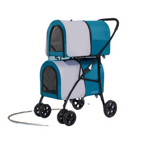 Hot Sale Foldable Removable Travel Stroller Carrier For Dog Cat Pet Twin Double Seat