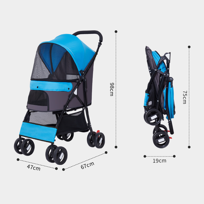 pet cart dog double stroller high quality Foldable Pet Stroller stroller for dogs