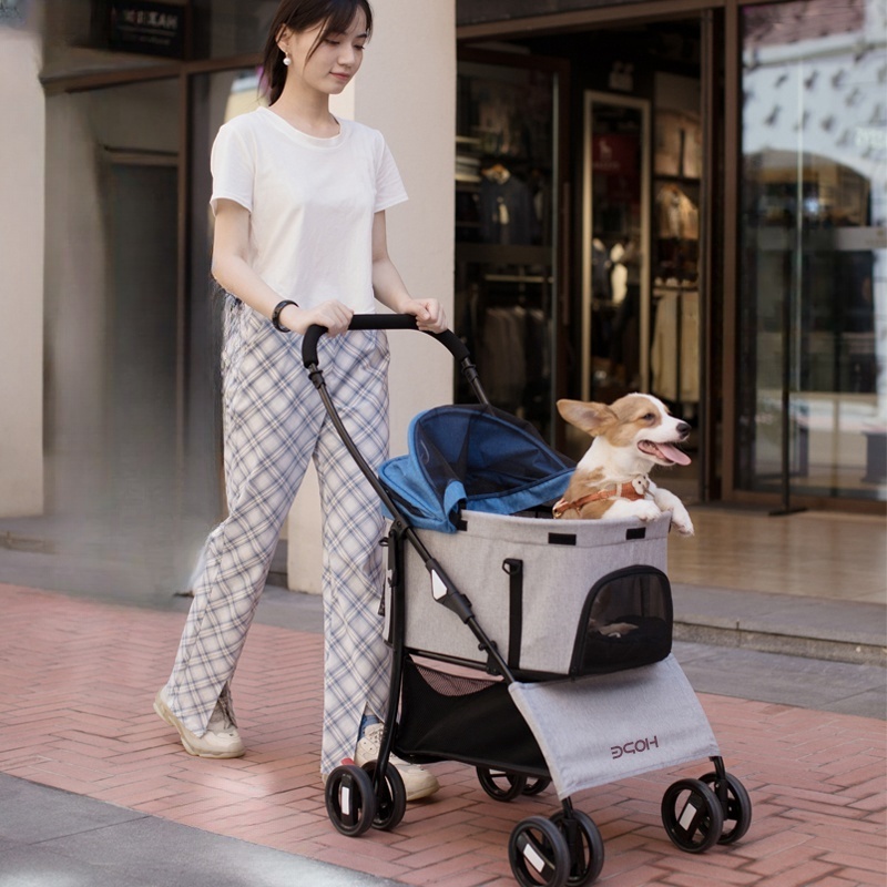 Hot Selling Multi-function 3 IN 1 Dog Cat Stroller 600D Oxford One-key Folding Pet Stroller