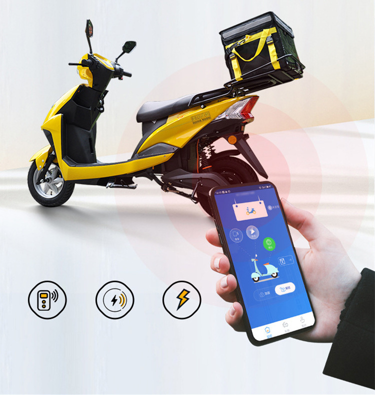 Delivery Pizza Scooter 2022 Loding King 50kmh 1500w Electric Motorcycle With 72v50ah Electric