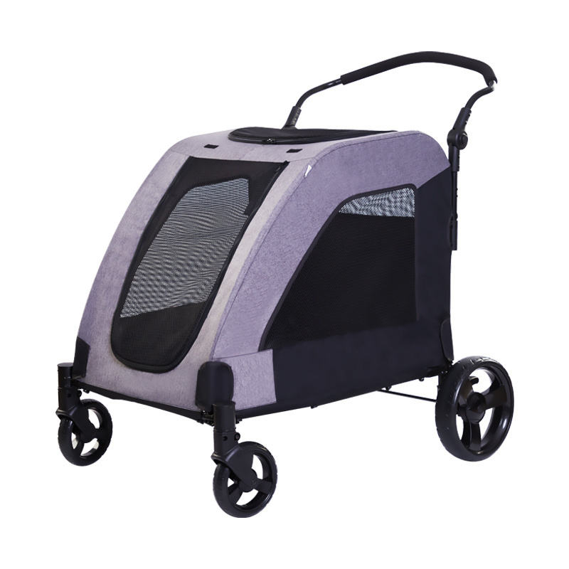 Designer  foldable pet  stroller double small twin dog stroller luxury travel cart detachable stroller for dog and cat