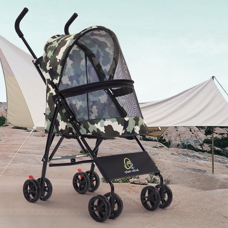 Outdoor detachable compact pet stroller for cats dogs breathable stroller pet trolley