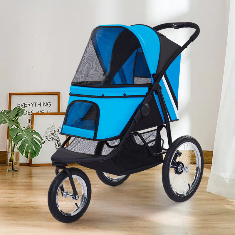 Hot sale collapsible trolley lightweight dog stroller luxury 3 wheels pet cat stroller For Dogs