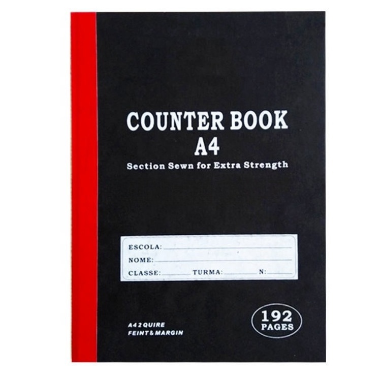 Tape Binding A4 Counter Book 2 Quire 192 Pages Hard Cover Notebook