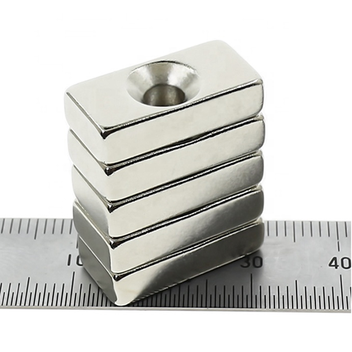 Wholesale n42 Neodymium Block Rectangle Magnets NdFeb Magnet 20x10x5 with Countersunk Hole for cabinet doors closures