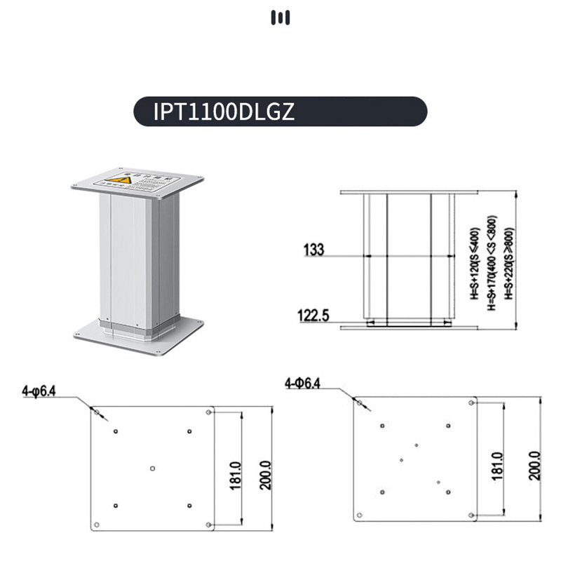 Customized Electric Lifting Column Large Thrust DC Telescopic Rod Linear Actuator With Signal Feedback