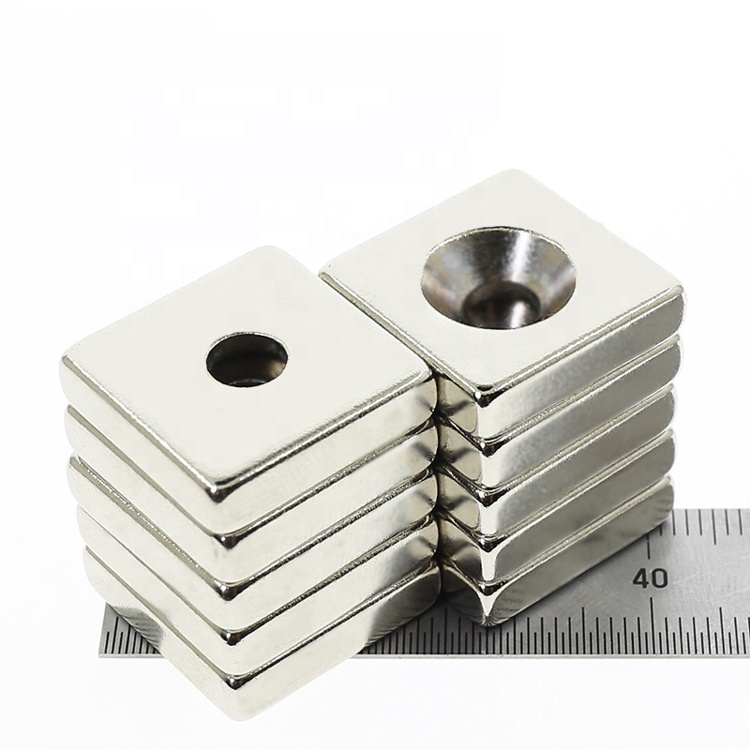 Square neodymium magnet n52 countersunk hole block magnets