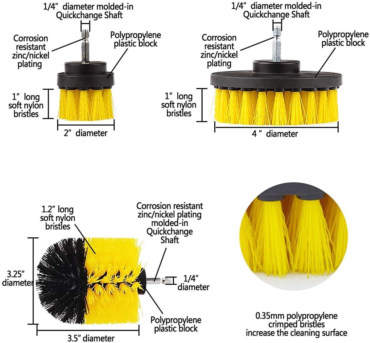 7 Pcs Drill Cleaning Brush Scrubber Set Electric Scrubber Brush Kit