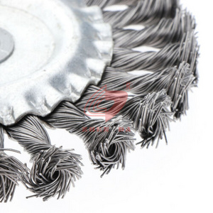 Stainless Steel Finishing Wire Brush with Threaded Hole twisted Wire Wheel Brush with great price