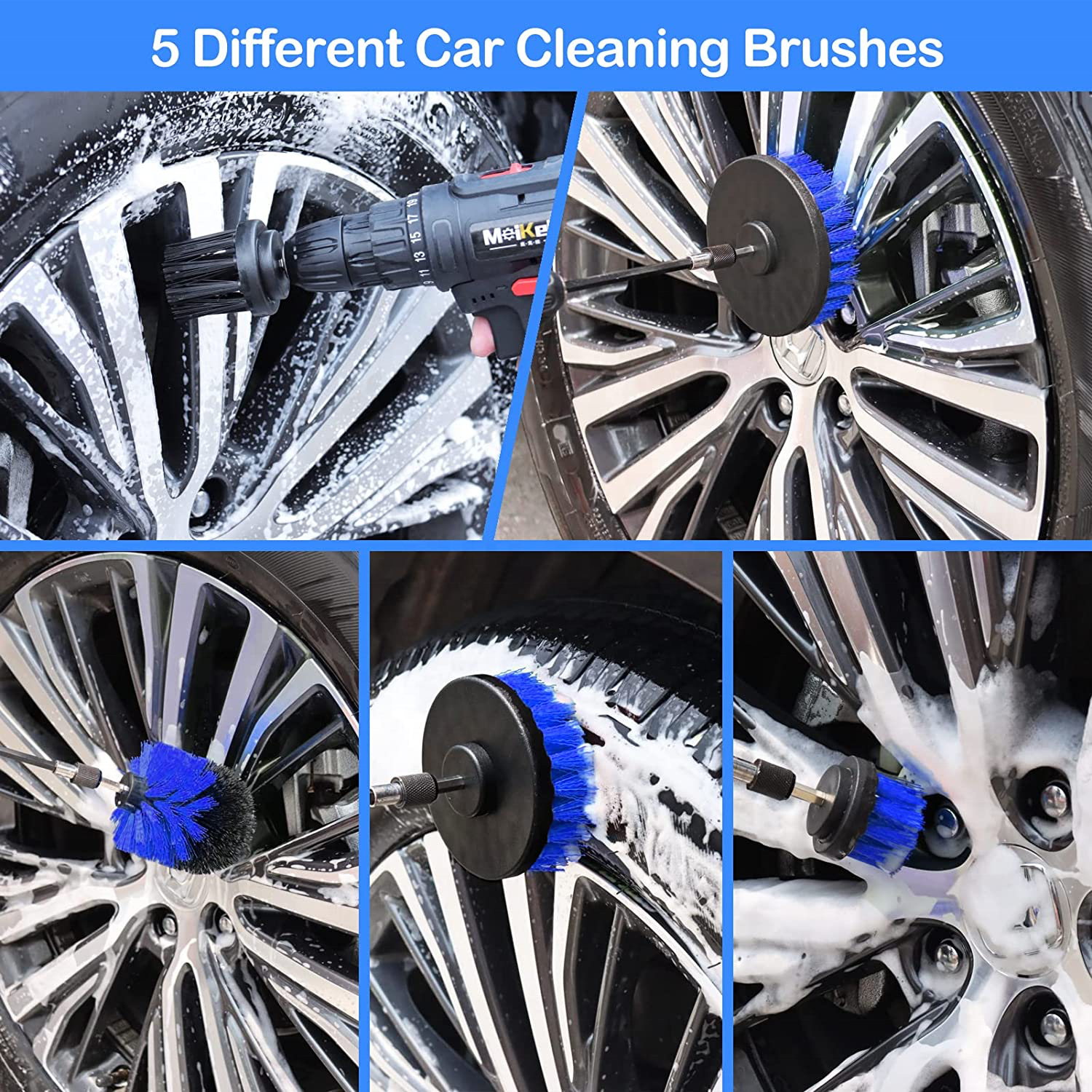 Zhenda Hot Selling 26Pcs Factory Direct Detail Cleaning Auto Wheel Brush Set Kits for Interior and Exterior Detailing Brush Set