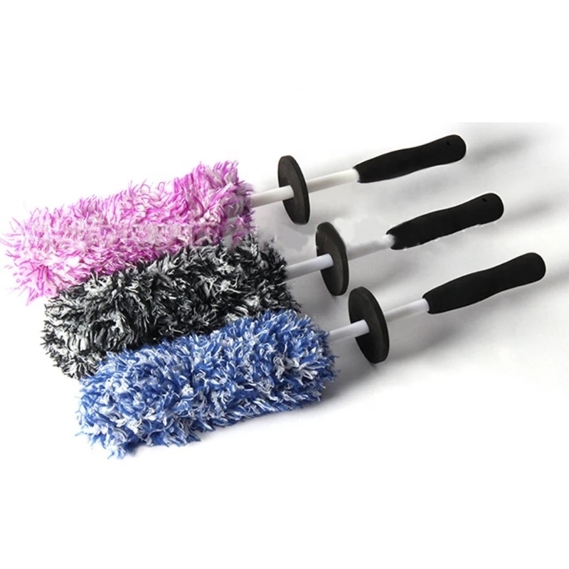 Microfiber Wheel Rim Hub Detailing Brush for Auto Cleaning Brushes with PP Handle