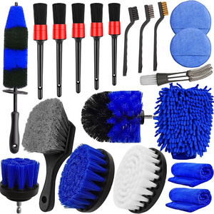 Factory Supply  Quality 20Pcs  Car Wheel Tire Cleaning Brush Set and car wash brush