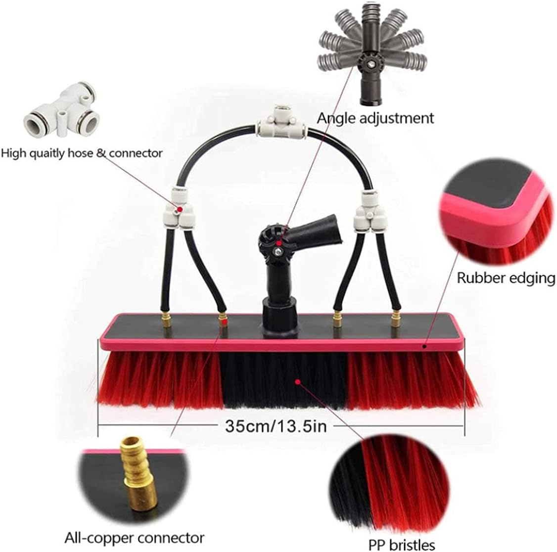 New Product High-Strength Aluminum Retractable Water Fed Brush for Window and Solar Panel Cleaning Brush