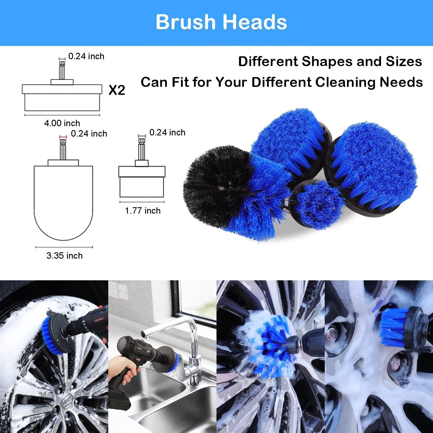 18 pcs car detailing brush set car interior detailing set with auto drill clean brushes