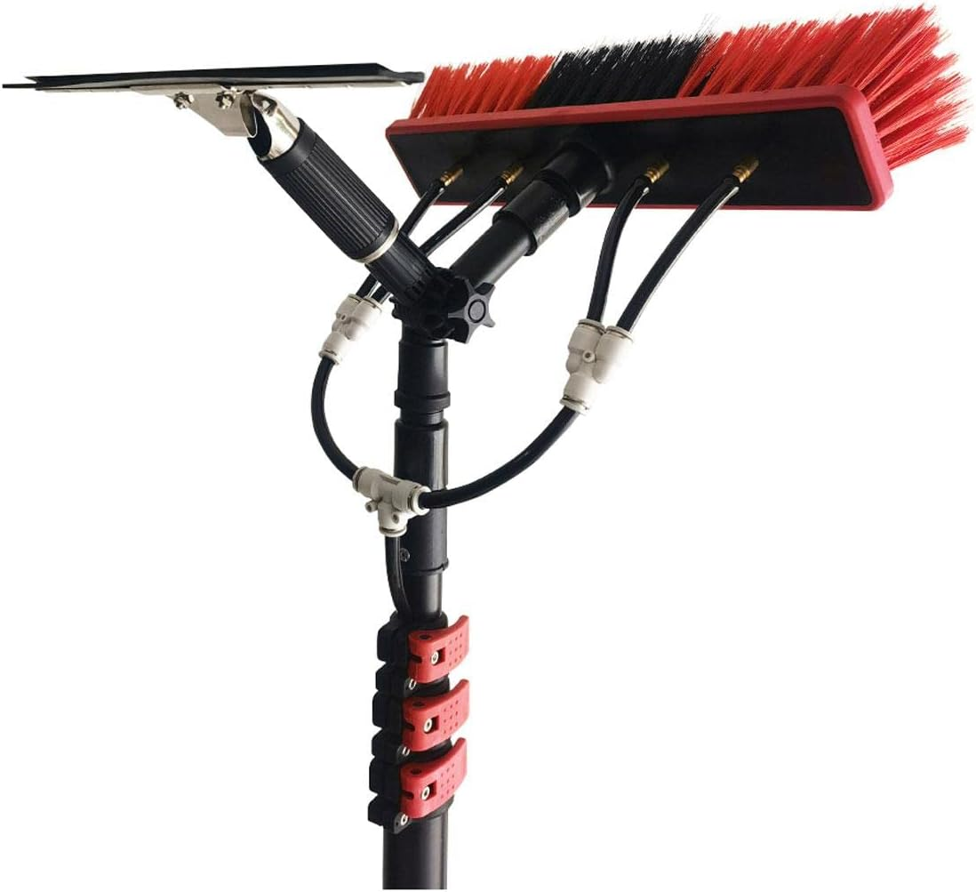 New Product High-Strength Aluminum Retractable Water Fed Brush for Window and Solar Panel Cleaning Brush