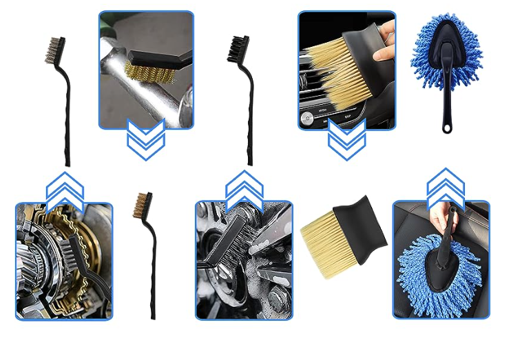 Zhenda factory 26 Pcs Car Detailing Brush Set Auto Drill Clean Brushes Buffing Sponge Pads Cleaning Tools