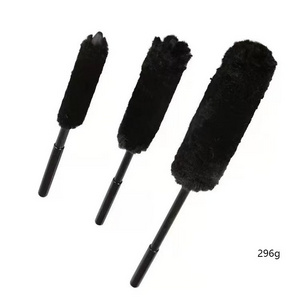 Good quality 3 Pcs car cleaning wheel brush pure wool Car Washing Tire Wheel Rim Cleaning long handle Wheel Brush kit