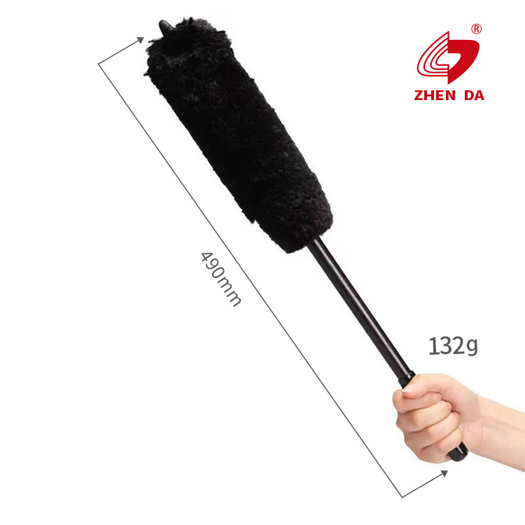 Good quality 3 Pcs car cleaning wheel brush pure wool Car Washing Tire Wheel Rim Cleaning long handle Wheel Brush kit