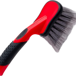 Red Color Short Handle Tire Cleaner Car Wash Brush Wheel and Fender Brush for Car Detailing