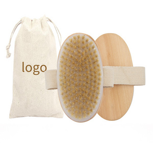 Wholesale Custom Logo 100% Natural Wood Vegan Sisal Bristle Brush Exfoliating Shower Dry Body Skin Bath Cleaning Brush