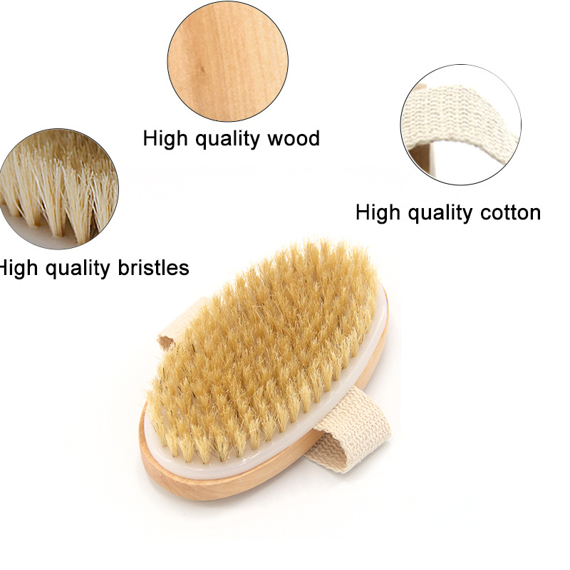 Wholesale Custom Logo 100% Natural Wood Vegan Sisal Bristle Brush Exfoliating Shower Dry Body Skin Bath Cleaning Brush