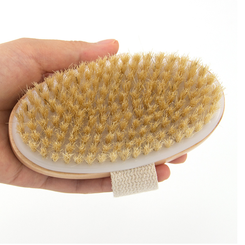 Wholesale Custom Logo 100% Natural Wood Vegan Sisal Bristle Brush Exfoliating Shower Dry Body Skin Bath Cleaning Brush