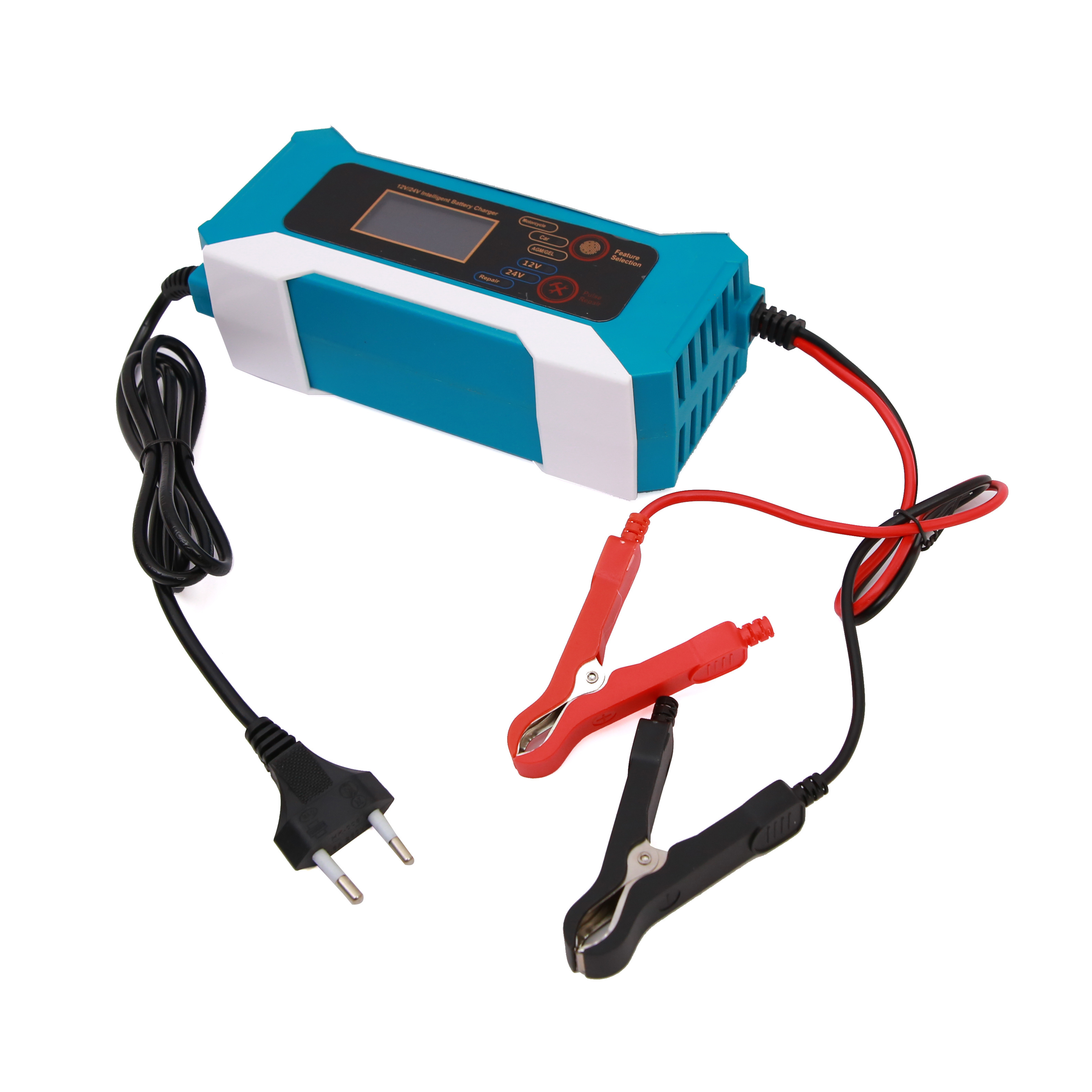 12V 24V Car Trickle Automatic Charger LCD Display Motorcycle Boat Marine 12V 8A Lead Acid Battery Charger Maintainer