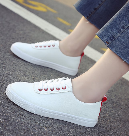 New design hot sale cheap factory wholesale custom casual fashion students lace-up women white sport shoes