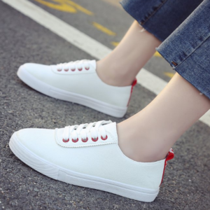 New design hot sale cheap factory wholesale custom casual fashion students lace-up women white sport shoes