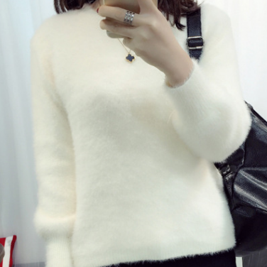 Candy color fur design women blouse ladies fashion woman new Korean girl sweater