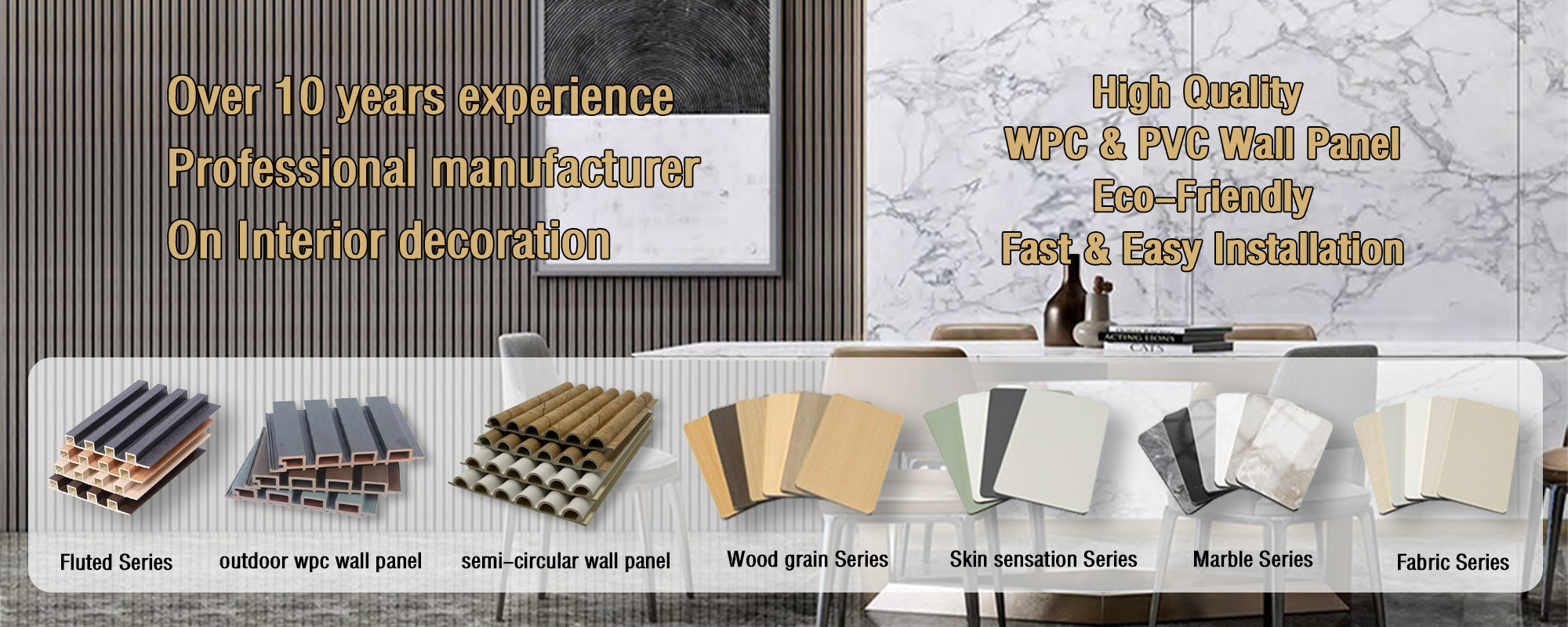 Interior WPC Decorative Wood Alternatives Fluted Wall Panel For Indoor ...