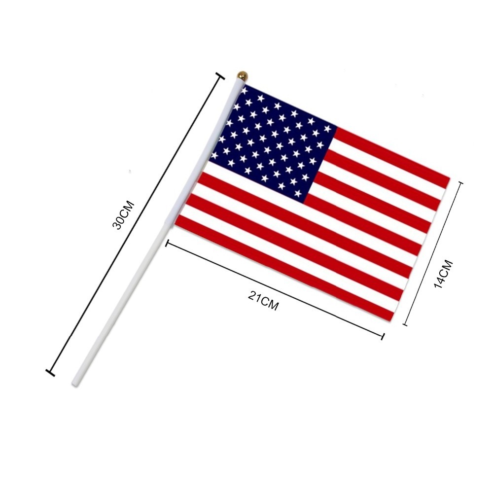 AI-MICH Factory Direct Sale Custom Hand Flag Printing Sublimation Logo Color Stick Advertising Custom Hand Flags