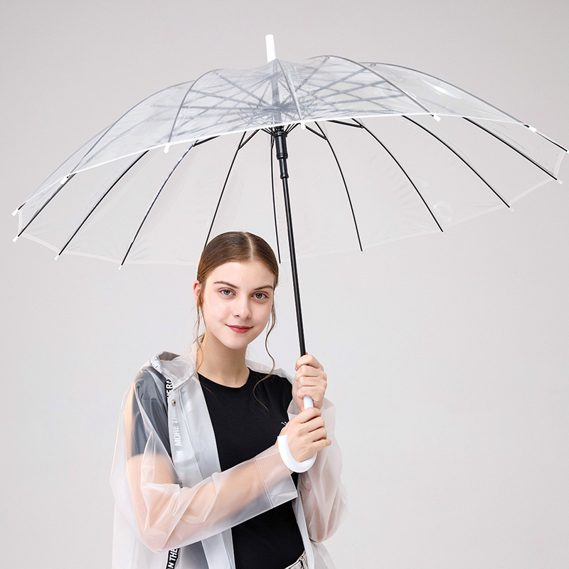 AI-MICH Women'S See Throught Dome Shape Transparent Plastic Clear Bubble Rain Smart Umbrella Promotional Umbrella