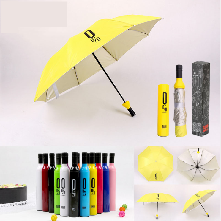 AI-MICH Umbrella In Bottle Foldable Compact Gift Windproof Anti-Uv Rain Sun Shape Wine Bottle Umbrella With Logo Smart Umbrella