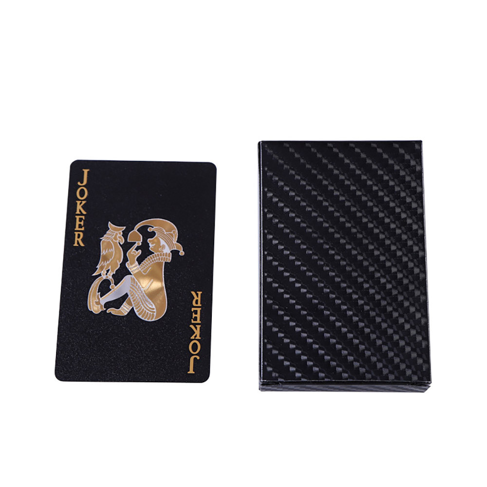 AI-MICH Printer Durable Matte Cheap Golden Buy Custom Logo Print Poker PVC Waterproof Black Plastic Front And Back Playing Cards