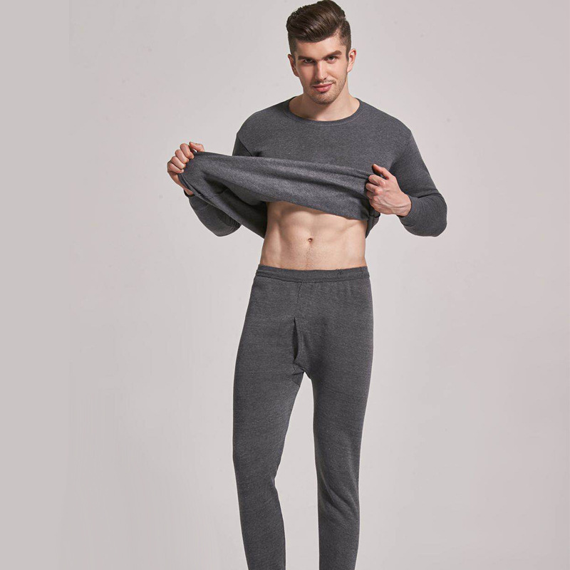 AI-MICH Custom Union Merino Wool Long Sleeve Classic Set Solid Color Thermal Underwear Men Long Johns Suit Thermal Underwear