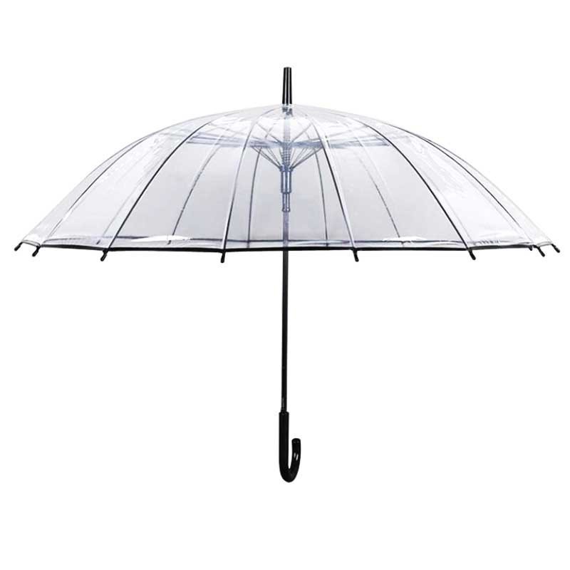 AI-MICH Custom Logo 25Inch Poe Transparent Bridal Straight Clear Umbrella Made Smart Promotional Umbrella