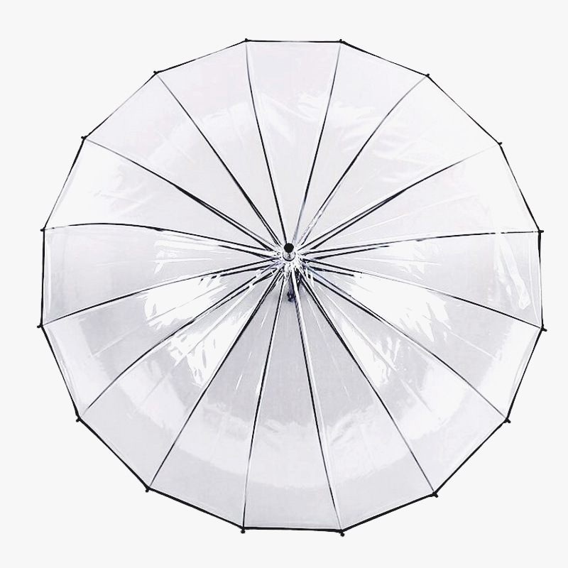 AI-MICH Custom Logo 25Inch Poe Transparent Bridal Straight Clear Umbrella Made Smart Promotional Umbrella