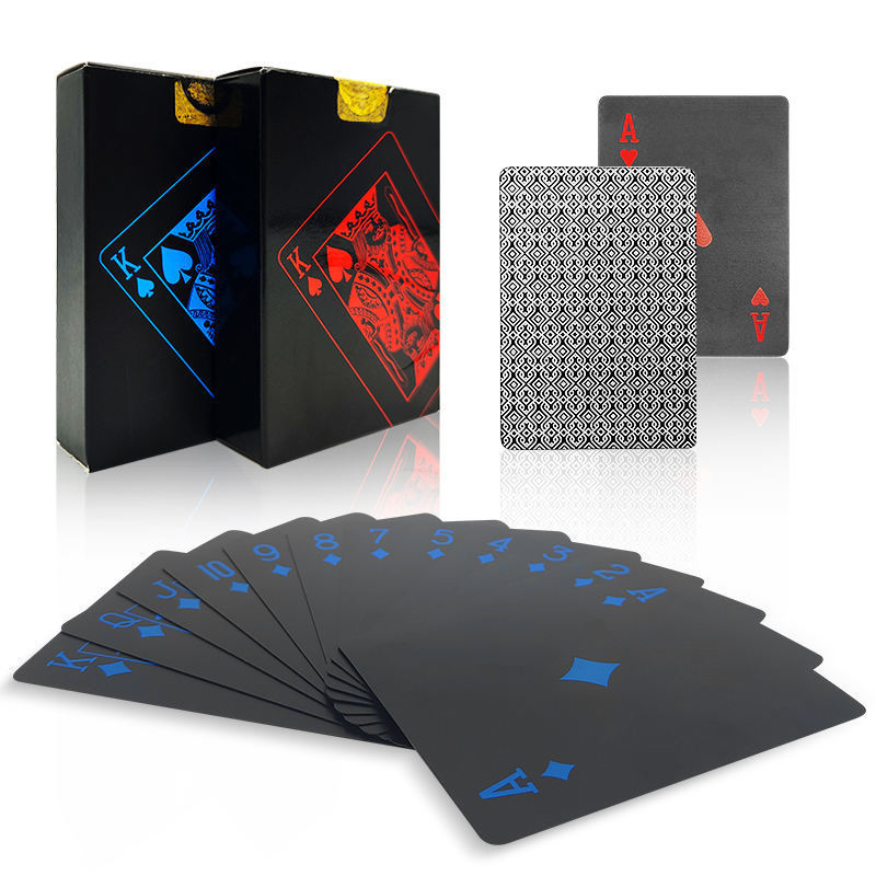 AI-MICH Custom Logo High Quality Smooth Black Plastic Waterproof Poker Creative Durable Gold Plated Poker Playing Cards