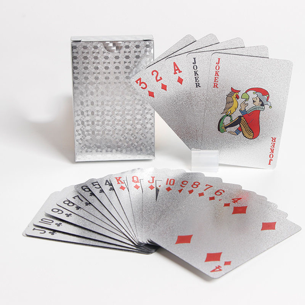 AI-MICH Custom Logo Pvc Plastic Waterproof Playing Cards Poker Deck Gold Foil Poker Set Tarot Card For Family Game