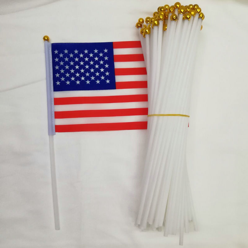 AI-MICH Factory Direct Sale Custom Hand Flag Printing Sublimation Logo Color Stick Advertising Custom Hand Flags