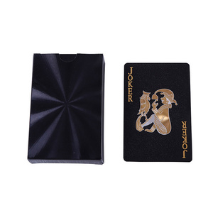 AI-MICH Printer Durable Matte Cheap Golden Buy Custom Logo Print Poker PVC Waterproof Black Plastic Front And Back Playing Cards