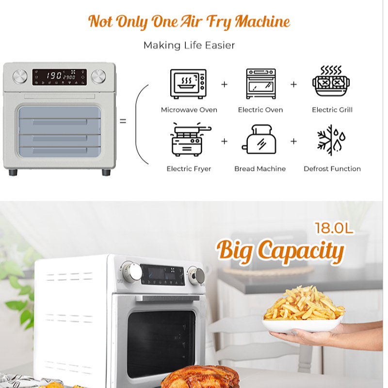 Large 12 In 1 Air Cooker Fryer 15l 18l Air Fryer Toaster Oven 220v.microwave Oven With Air Fryer