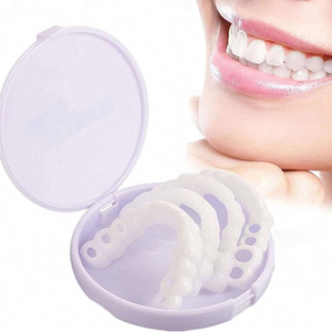 New  smile customized label Upper lower False teeth cover white instant smile for other teeth whitening accessories