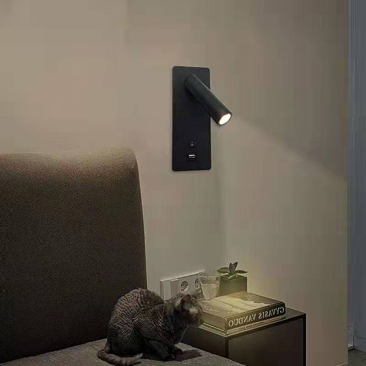 Modern minimalist  5V USB adjustable bedside wall lamp hotel headboard reading lamp bed board reading light