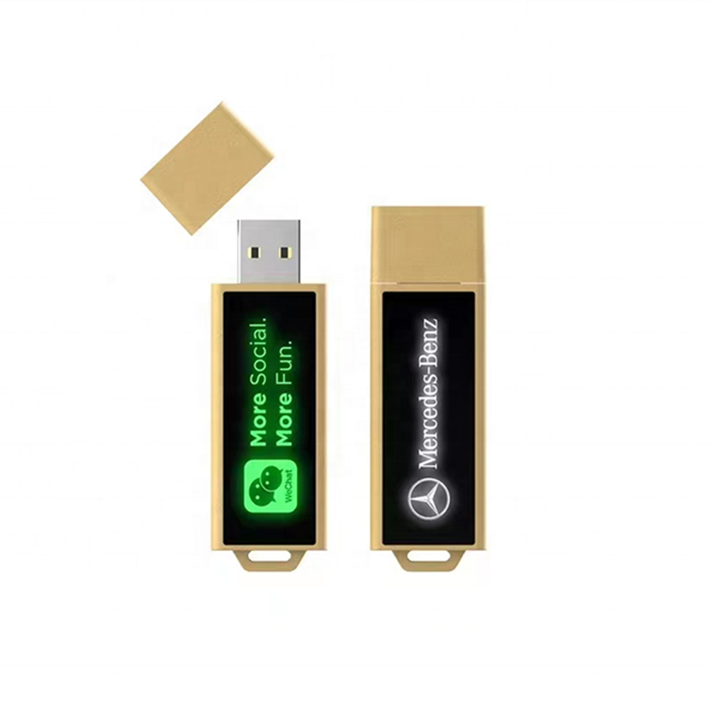 2022 New LED USB Key with Gift Box 16GB USB Sticks Lighting Flash Drive with LED Light Up Logo