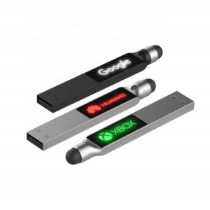 Promotion Gift Portable USB Flash Drive Touch Screen Popular Nice Metal USB Flash Drive with Led Logo Flat USB Memory Stick 3.0