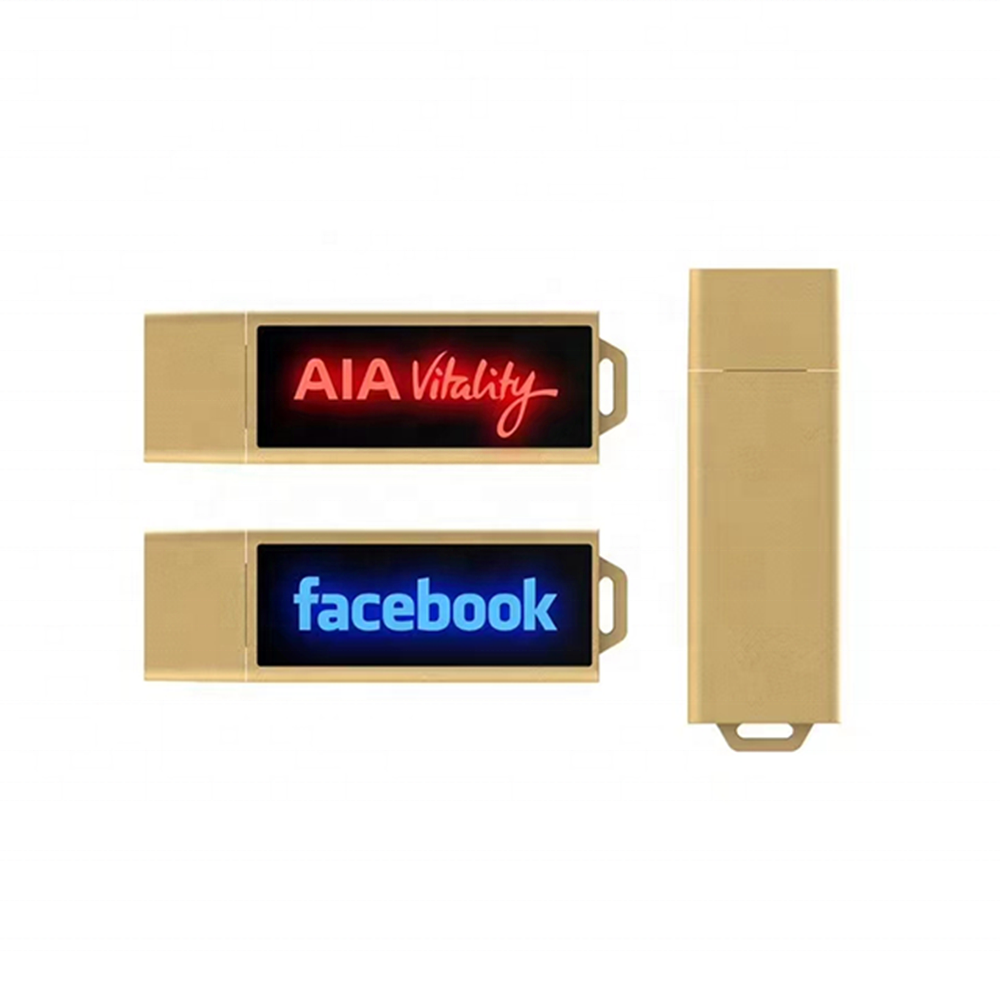 2022 New LED USB Key with Gift Box 16GB USB Sticks Lighting Flash Drive with LED Light Up Logo