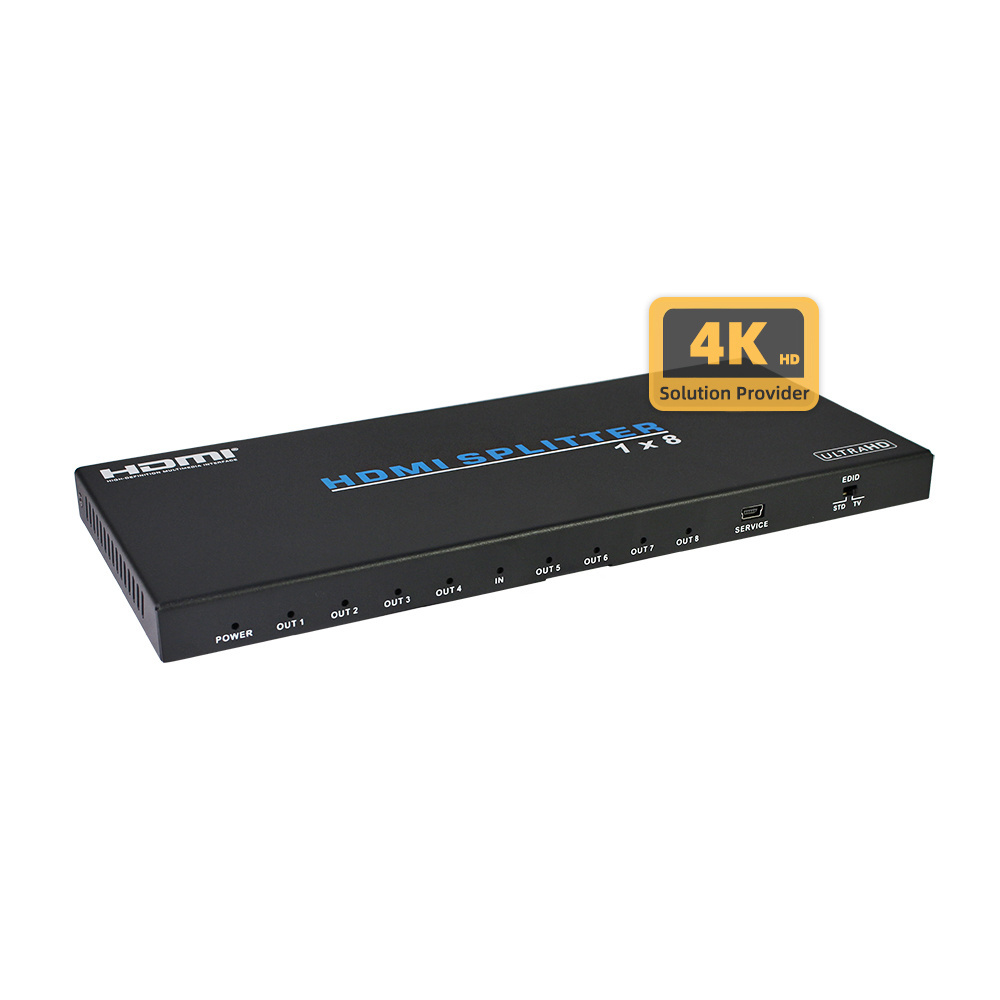 1 x 8-Port HDMI 18Gbps Splitter Amplifier 1 in & 8 Out Dual Display 4K X 2K HDCP Compliant Video Splitter & Converter